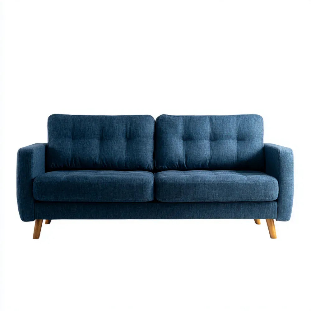 Sofa Set Fabric Cushioned 200x85x90 cm - Blue - Modern Design