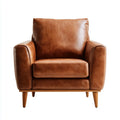 Leather Armchair 85x80x90 cm - Brown - Contemporary Design
