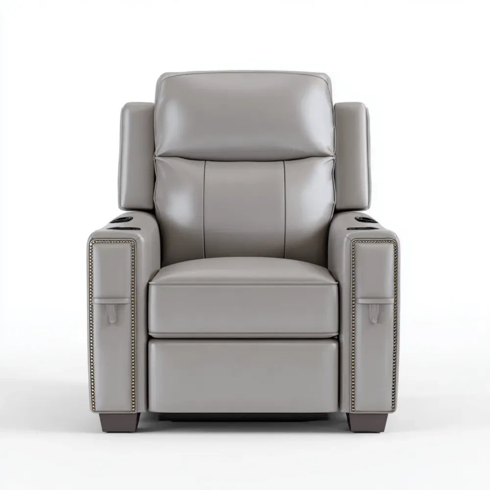 Recliner Armchair Faux Leather 90x85x110 cm - Gray - Modern Design