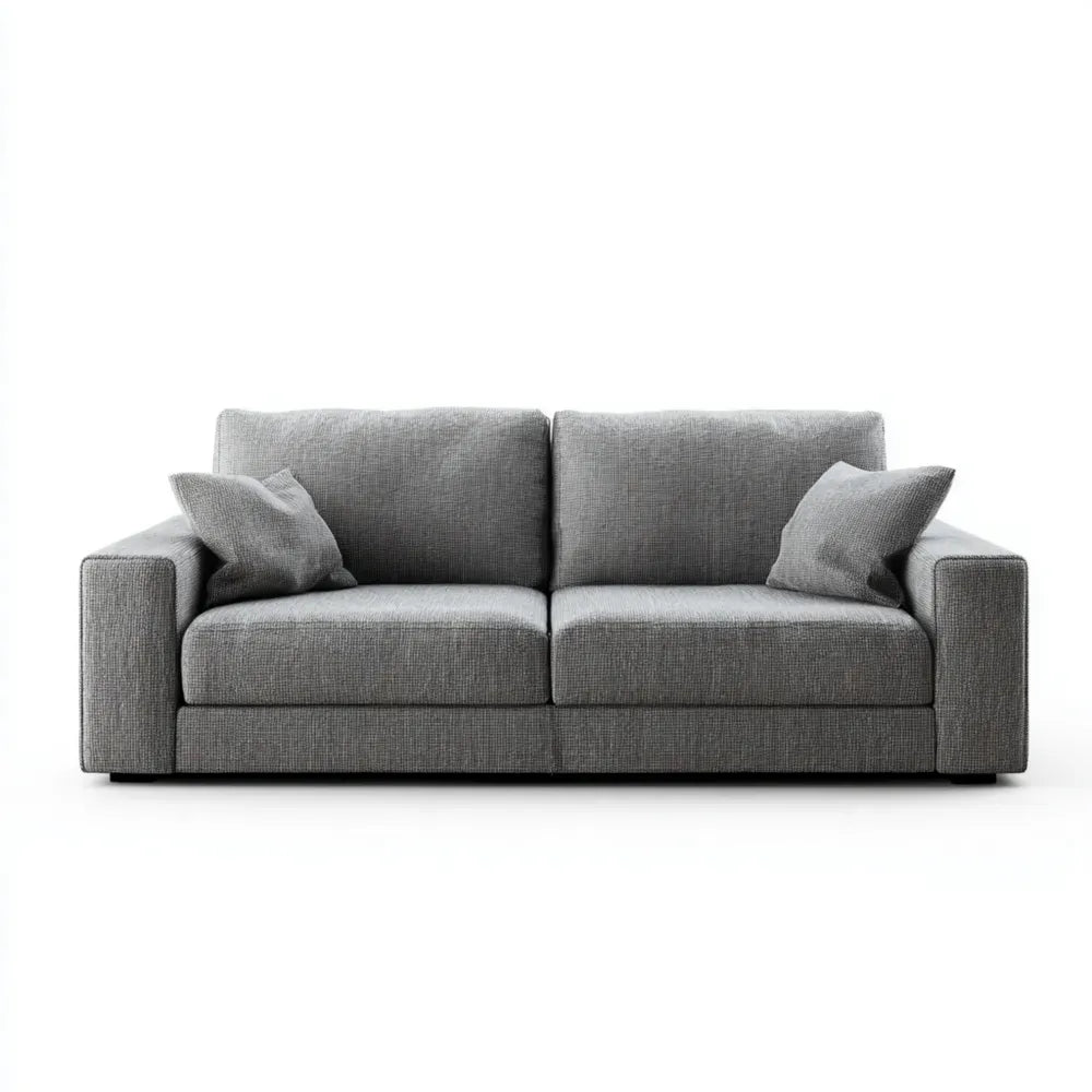 Sofa Set Fabric Upholstered 200x90x85 cm - Light Gray - Modern Design
