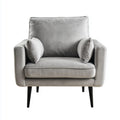 Armchair Velvet Upholstery 75x80x90 cm - Light Grey - Modern Design